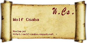 Wolf Csaba névjegykártya