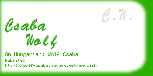 csaba wolf business card